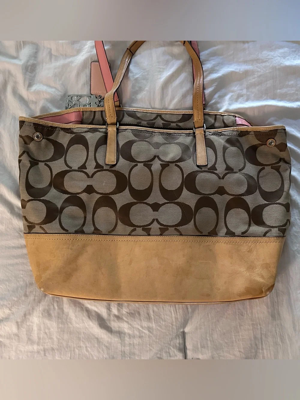Khaki Signature Canvas with Pink Patent Leather Trim (Circa 2010)
